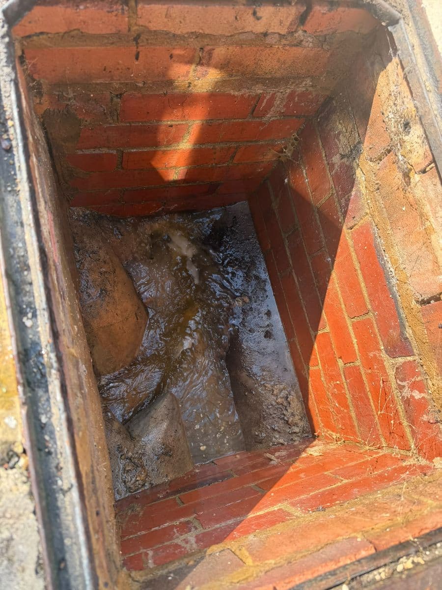 Inspection chamber backed up with dirty water: after